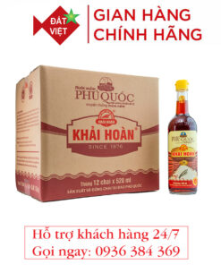 Nước mắm Khải Hoàn Phú Quốc 43 độ đạm 520ml (thùng 12 chai)